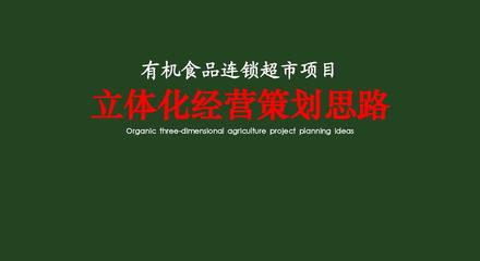 有机食品连锁超市商业运营计划书